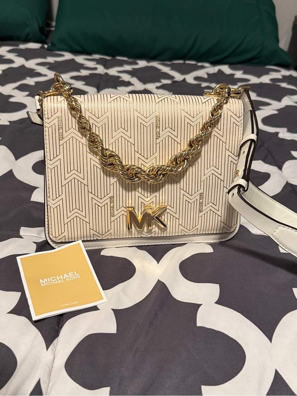 Michael Kors Cream Crossbody Bag with Interchangeable Straps and MK Logo